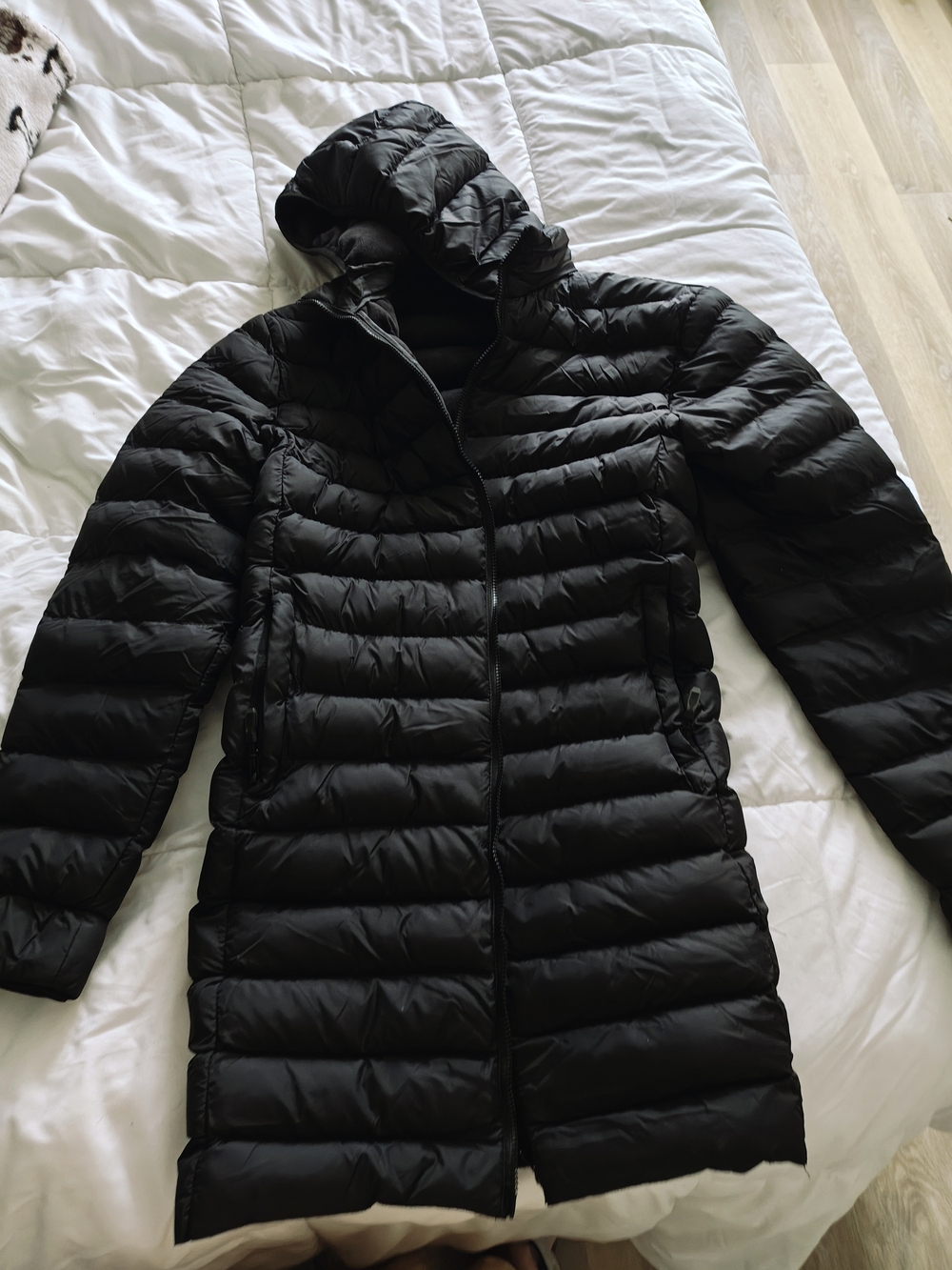 Black Hooded Puffer Coat - Brand: